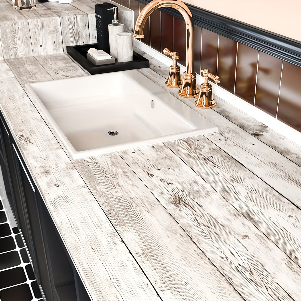 1 Roll Vintage Wood Grain Wallpaper, Kitchen Oil-proof Sticker, Living Room And Bedroom Decorative Wall Decal, Self-adhesive Removable Pvc Wallpaper, Peel-and-stick Wallpaper