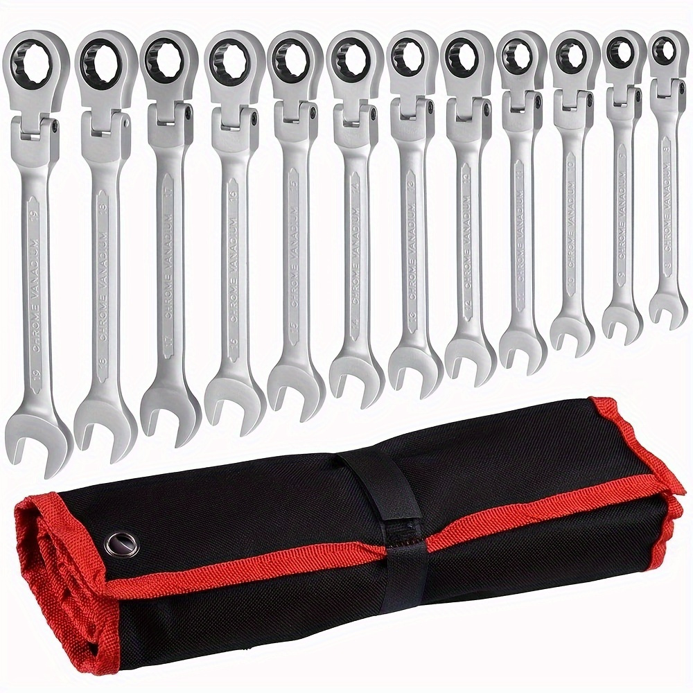 

1pc Ratchet Wrench Set, - Steel, , Mechanical , Metal Material, With Flexible Head, For Automotive Repair, & Home Use, No Electricity Required