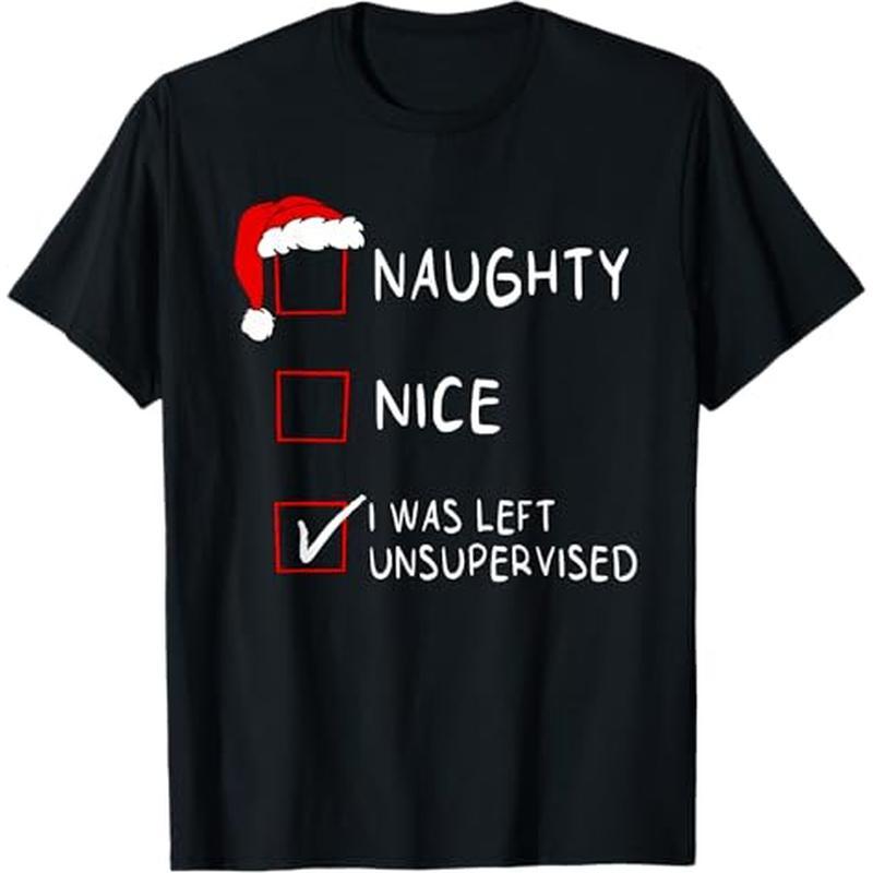 

List Was Left Men Women Christmas T-shirt, 100% Cotton, Thanksgiving Christmas Gift For Men Women , S-xxxl, Black