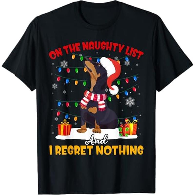 

Dachshund Santa On The Dachshund Christmas Gift T-shirt, 100% Cotton, Thanksgiving Christmas Gift For Men Women , S-xxxl, Black