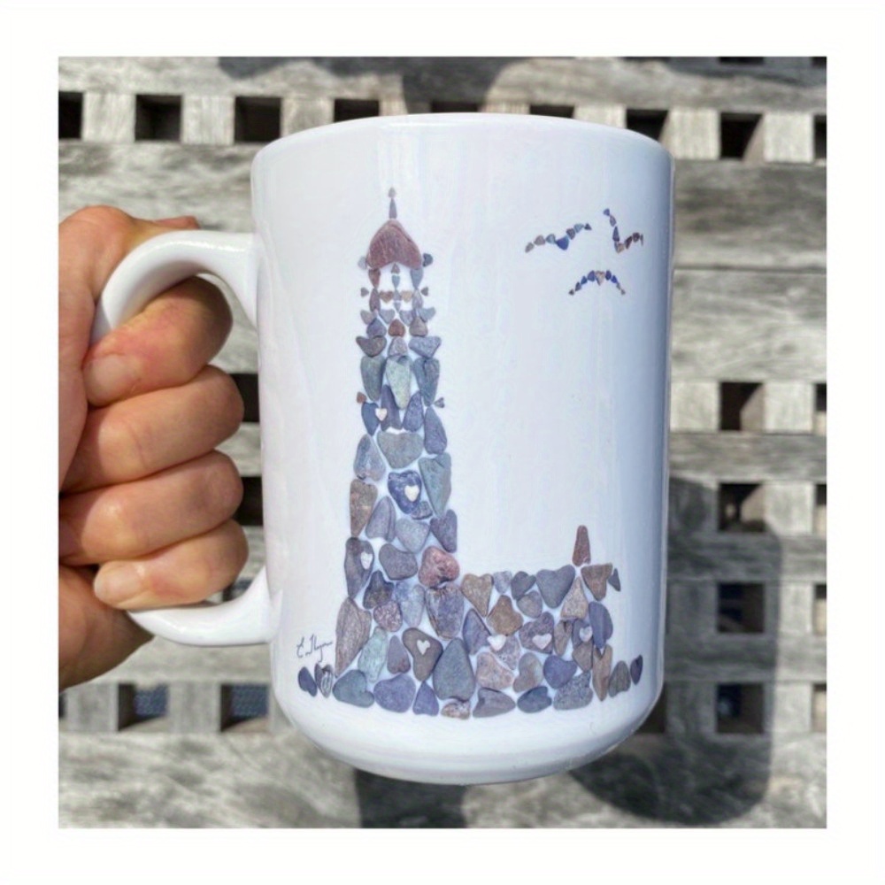 

Lighthouse Mug, , Nautical Mug, Coastal Mug, , Coastal Hostess Gift, , Maine Art, Gift