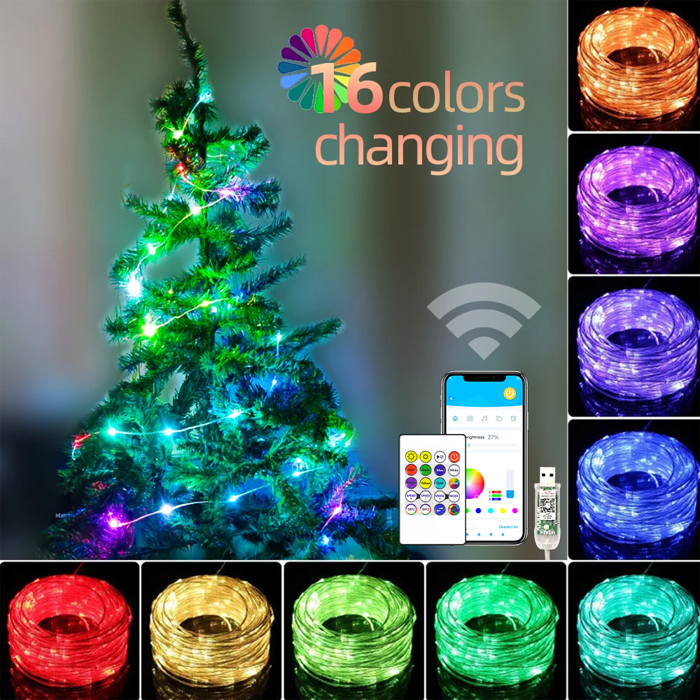 

Gupup Halloween Fairy String Lights, 32.8ft/ 50ft/ 65.6ft Led Lights, Color Changing Christmas Fairy Lights With Remote Timer, Usb Rgb Halloween Lights Dimmable For Halloween Party Wedding