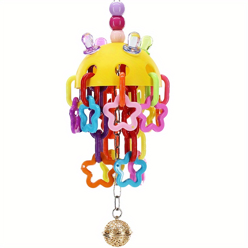 TEMU 1pcs Pet Toy Plastic - Hanging For Small To Parrots