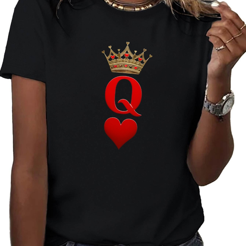 

Crown Queen Of Hearts Pure Cotton Women's T-shirt,