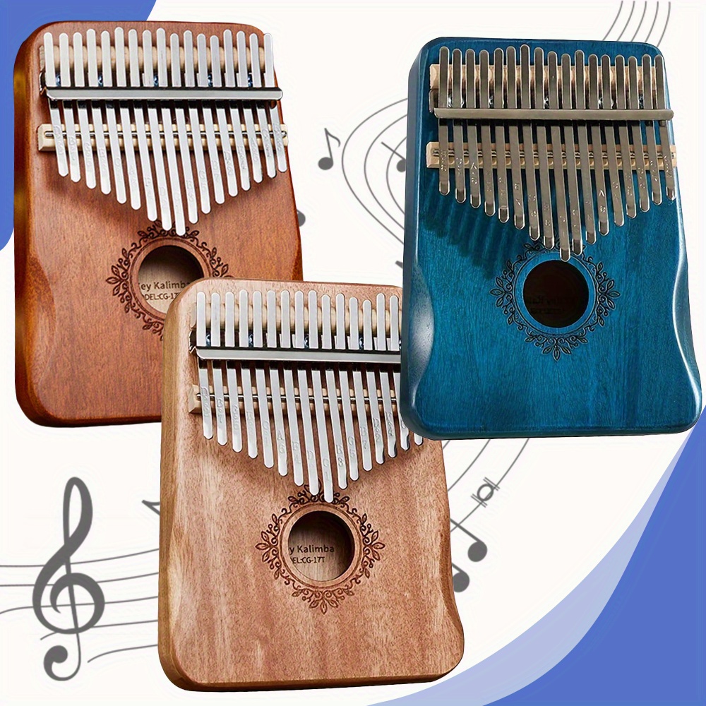 

Kalimba à 17 touches, à pouces portable, en bois , avec sac de transport et manuel d'instructions - Cadeau pour et - Disponible , , foncé