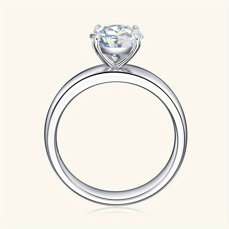 Image of Women's Wedding Ring Made Of 925 Silver Featuring A 2-carat Moissanite, Designed To Yet Elegant, Use And Special Occasions Like Christmas, Halloween