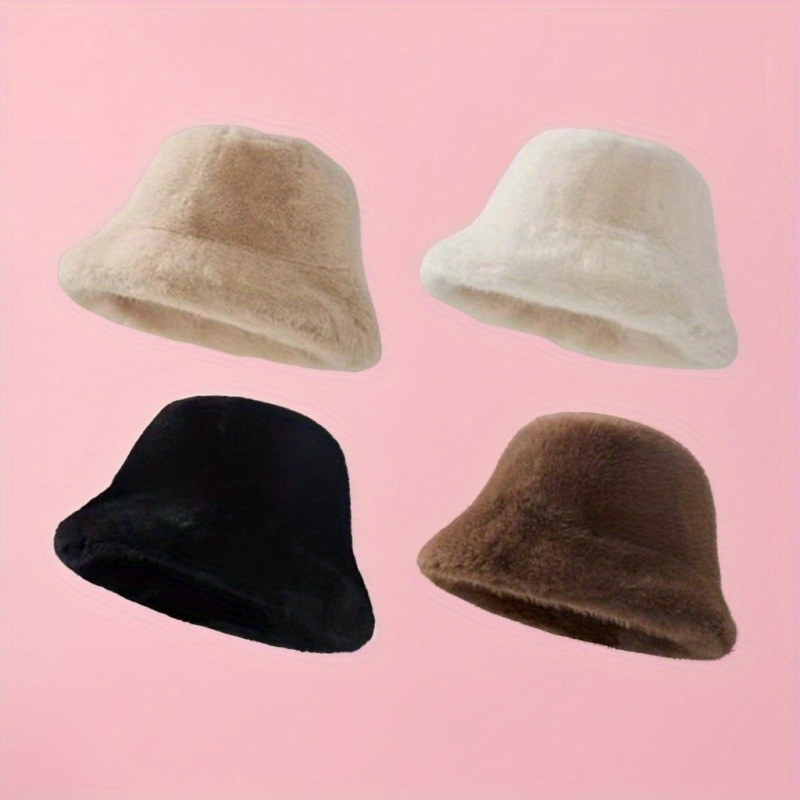 

1pc Women's Trendy Bucket Hat Breathable & Comfortable Thicken Winter Hats For Friend Family Neighbors Gift