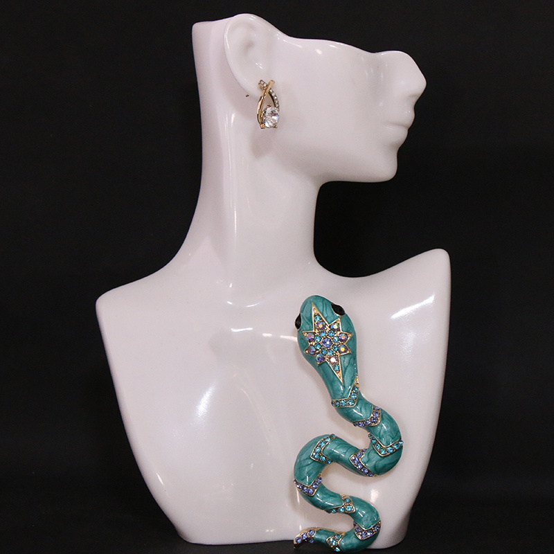 elegant   enamel snake brooch luxurious unique shape for dresses and sweaters details 0