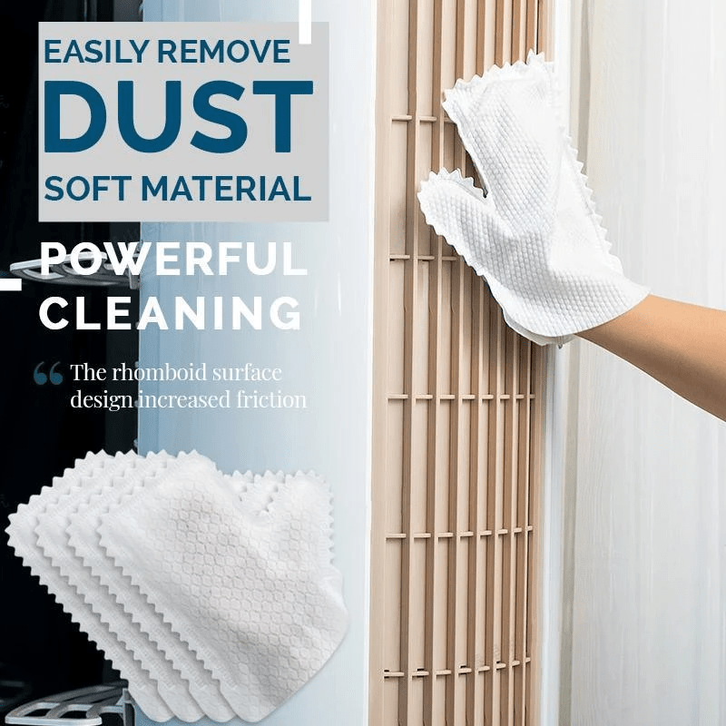 reusable polyester cleaning gloves with rhombus surface design for wet dry dust removal multipurpose household cleaning rags for   room car furniture windows details 0