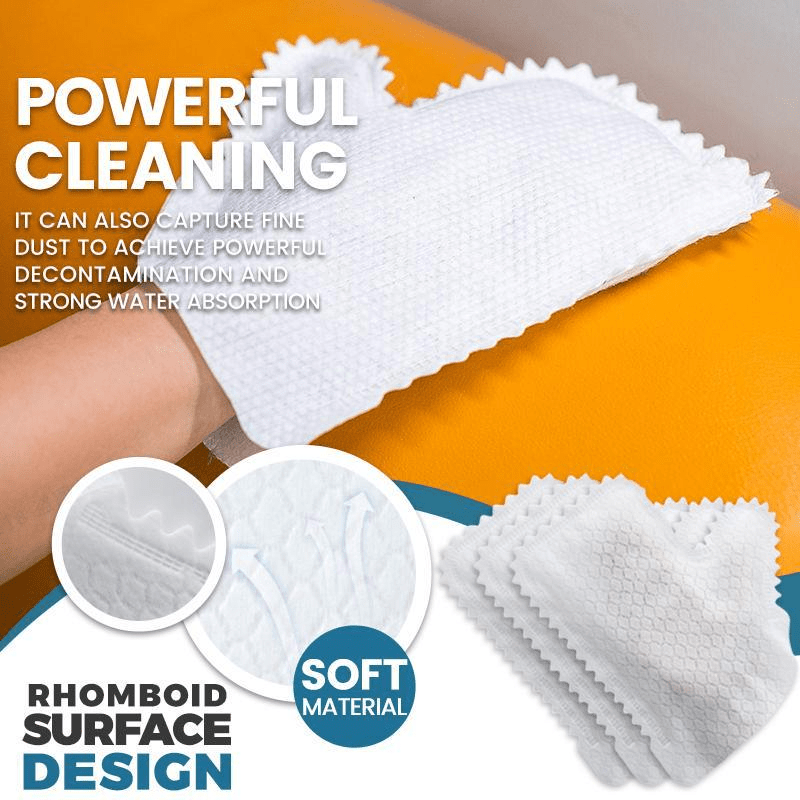 reusable polyester cleaning gloves with rhombus surface design for wet dry dust removal multipurpose household cleaning rags for   room car furniture windows details 1