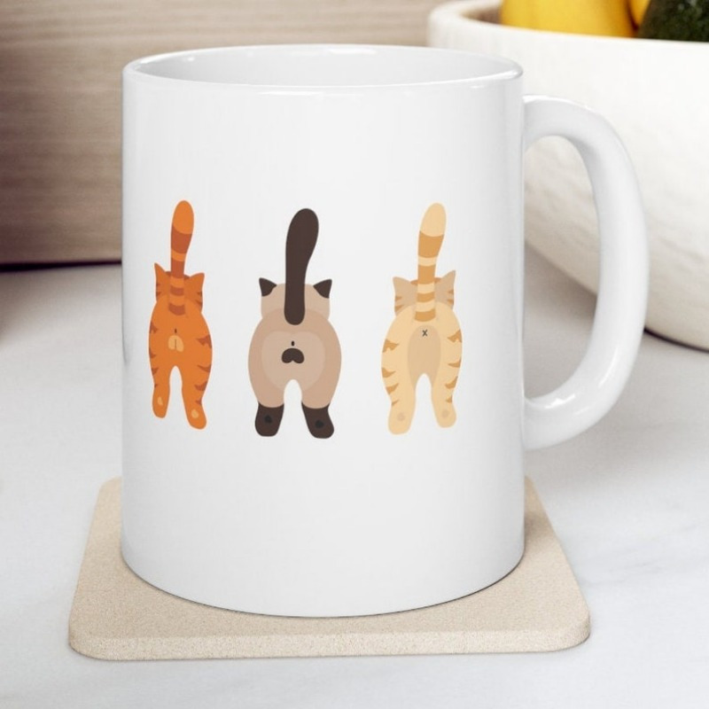 

Cat Butts Mug, Funny Cat Butt, Cat Lover Mug