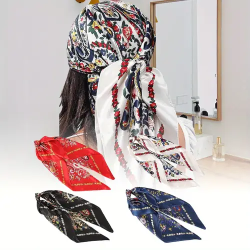 4pcs 35 inch wide square luxury square scarves with a smooth and lightweight touch easy to clean simple and stable shape not suitable for