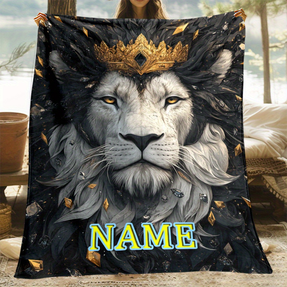 

Name Blanket - 1pc Flannel Fleece , No , 100% , Sofa Bed Decor, Personalized For