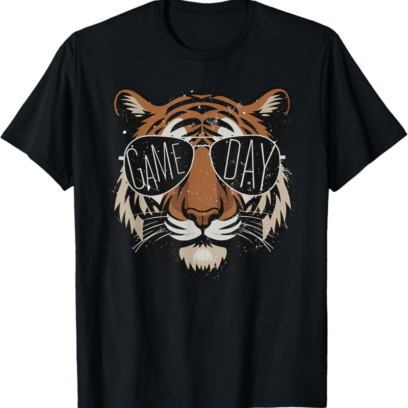 

American Football Thanksgiving Tiger Cool T-shirt For , Soft Fabric, Breathable, Comfortable Short Sleeve Tees Summer, Birthday Gift To Teens