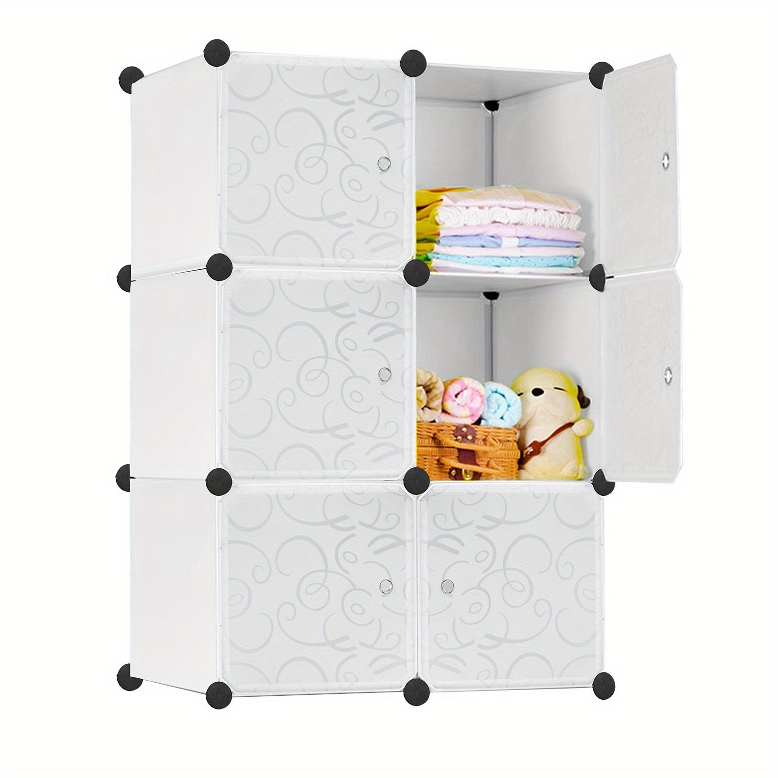 

Shelving System Made Of Plastic Shelf With Doors Cube Shelf, Boltless Shelf, Shoe Rack For Storing Clothes, Shoes, Books, Toys