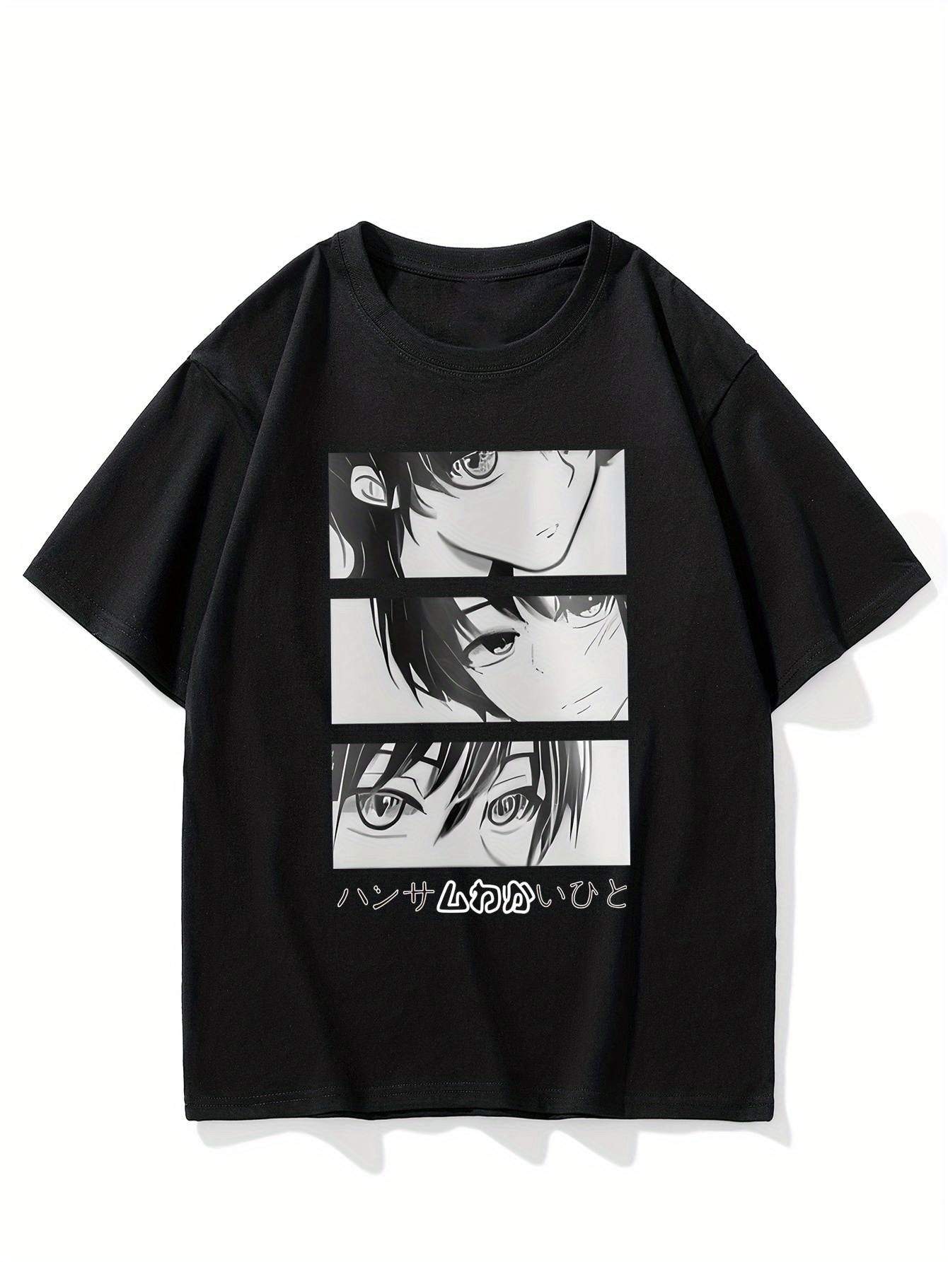 Anime Ropa De Adolescentes Negra Camisetas Anchas Adolescentes