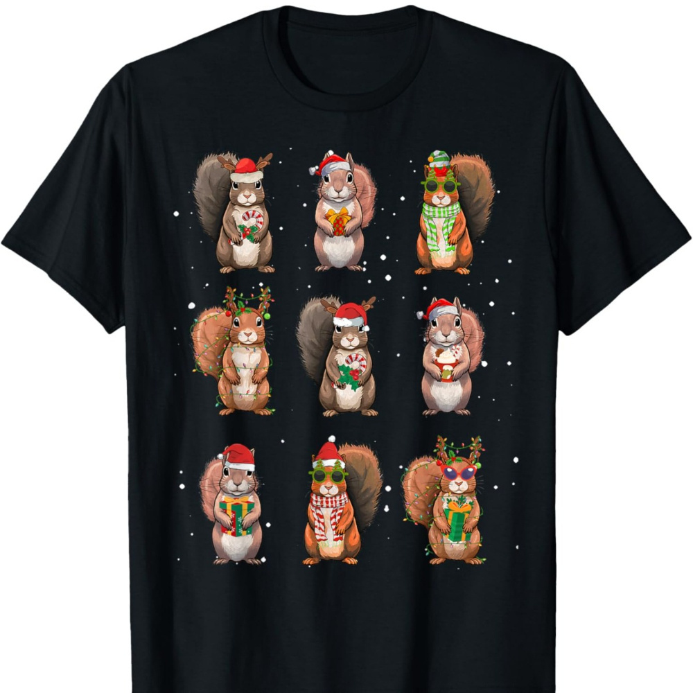 

squirrels And Christmas Lights T-shirt For Men - Funny Graphic