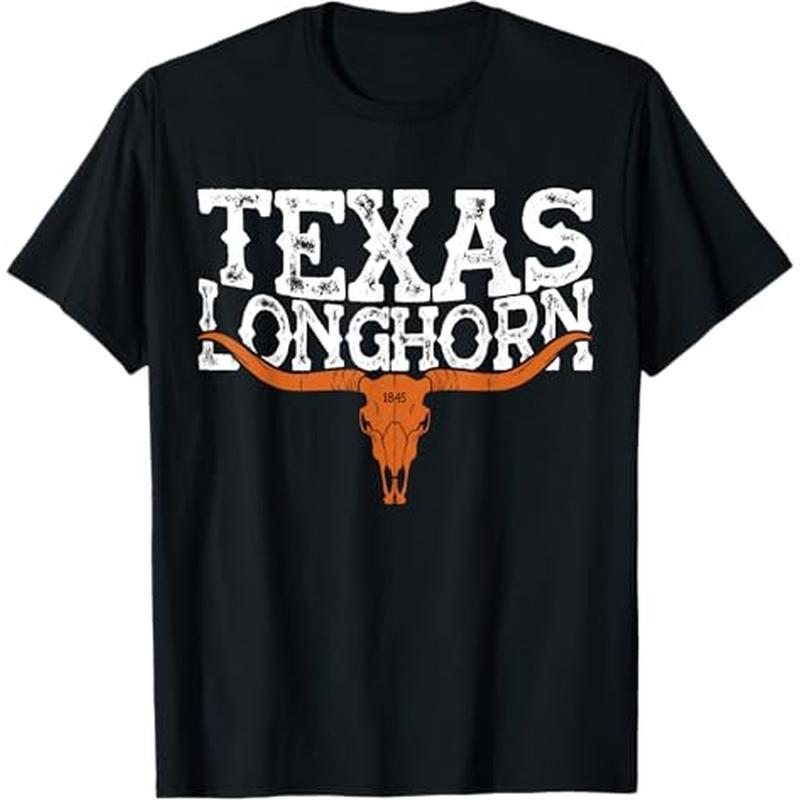 

Texas 1845 Vintage Longhorn Cowboy And Rodeo Fan T-shirt, 100% Cotton, Gift For Men Women Dad Mom Friends, S-xxxl, Black