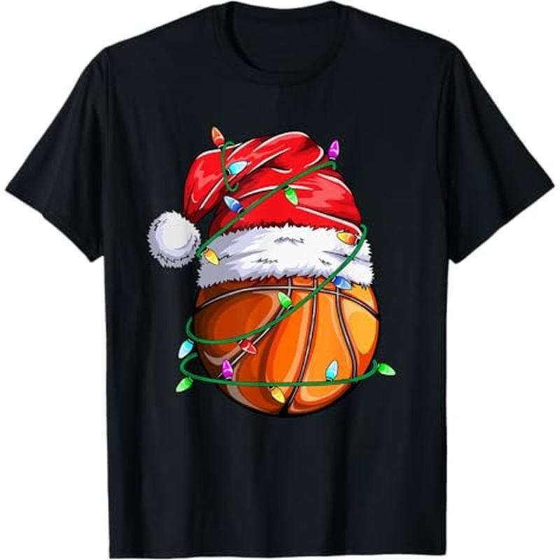 

Santa Sports Design- Christmas Basketball Player T-shirt, 100% Cotton, Gift For Men Women Dad Mom Friends, S-xxxl, Black