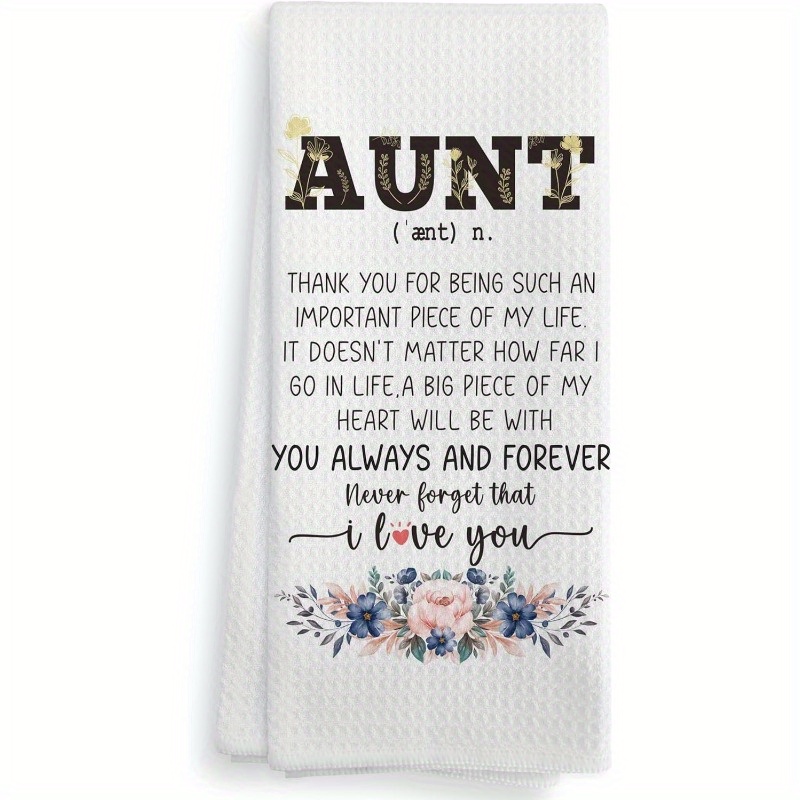 

Aunt-themed Super Soft Polyester Kitchen Towel - Woven Modern Oblong Tea Towel, Machine Washable, Perfect Aunt Gift From Niece And - 1pc 18x26 Inch Dish Cloth For Kitchen And Bathroom