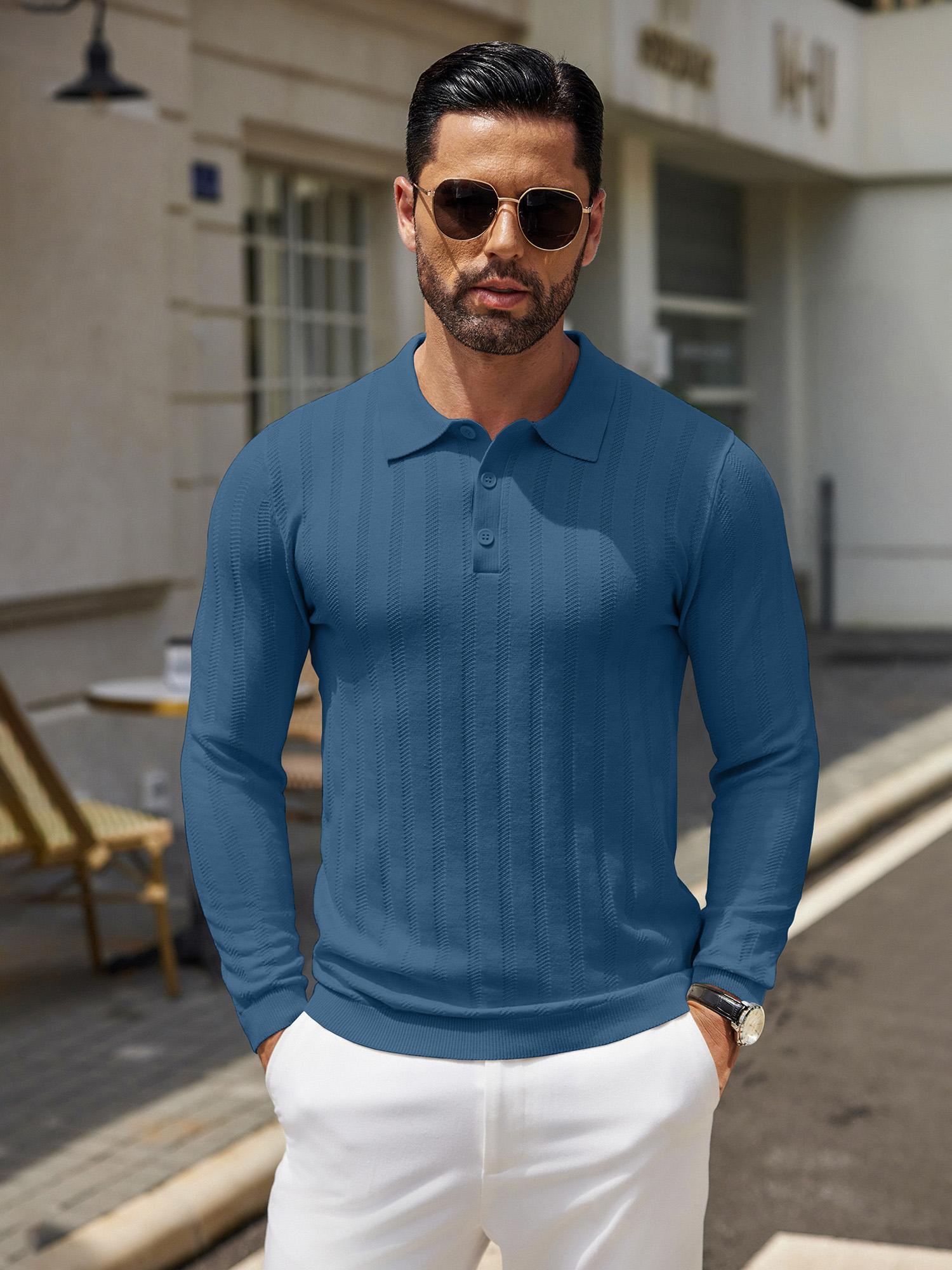 mens knit shirt casual long sleeve sweater dress - Temu