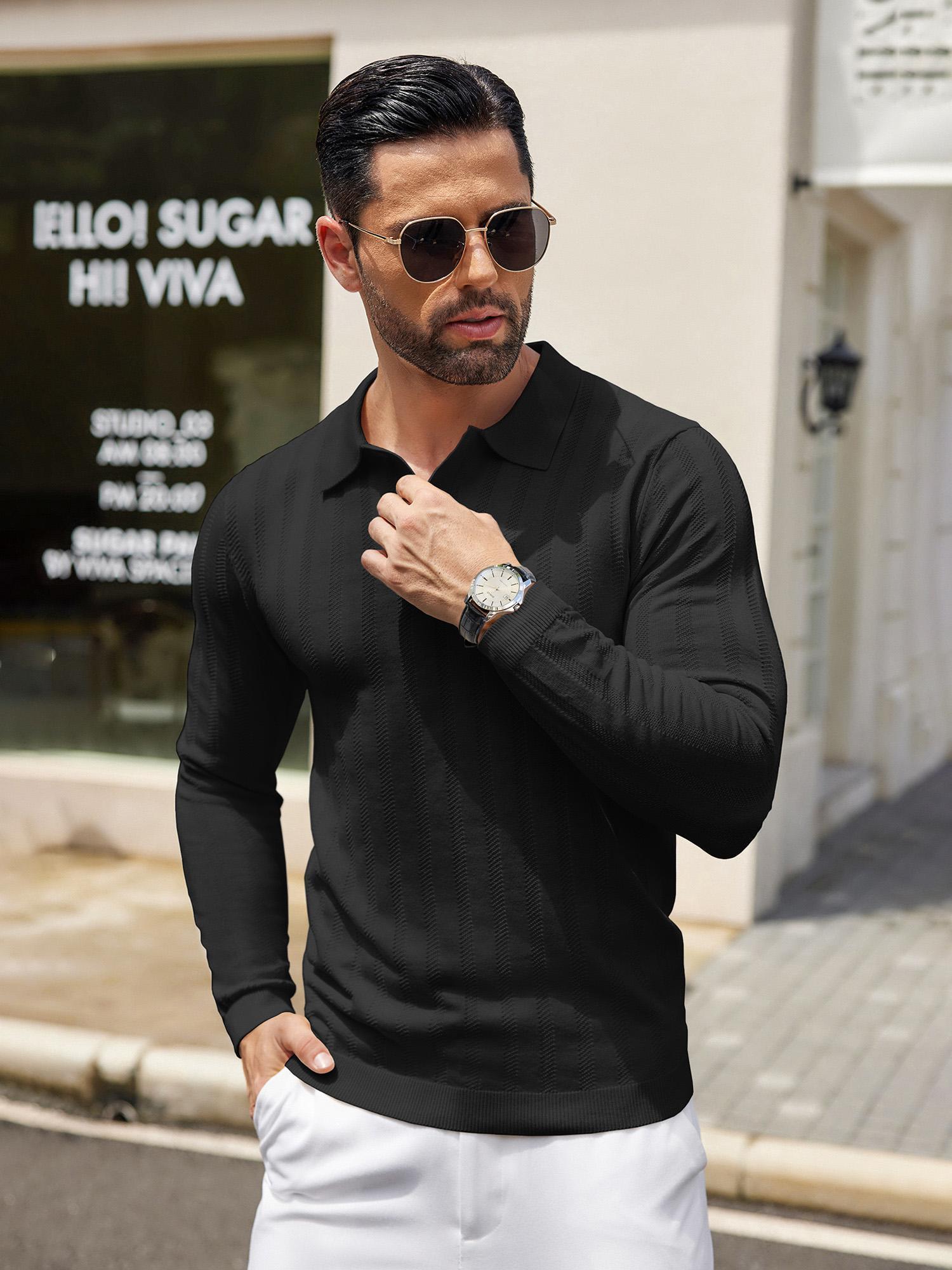 black sweater with dress shirt Agetha Tailored Black Poplin Shirt main image 1