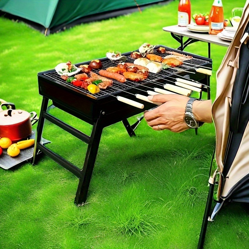 

1pc Portable Folding - Steel Bbq For Camping, , - , , No Battery Required