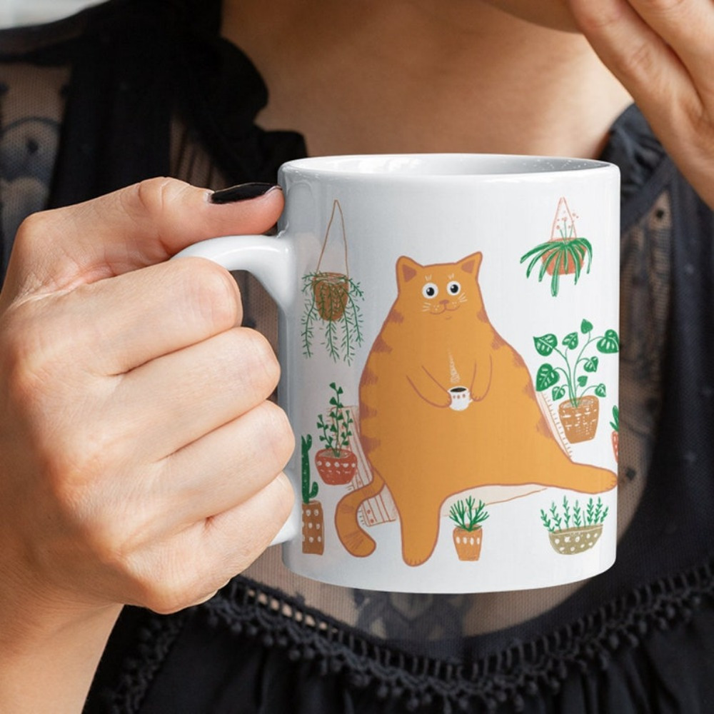 

Cat Plants Mug | For | Plants And Cup | Fat