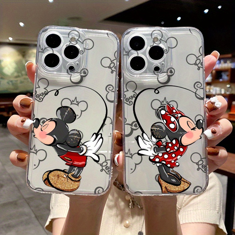 

Ume Authorized Cute Cartoon Mouse Lovers Kiss Soft Back Cover Phone Case For 15 14 11 Pro 15 14 Plus Mini 6 6s 7 8 Plus Se2 Se3 X Xr Xs Max