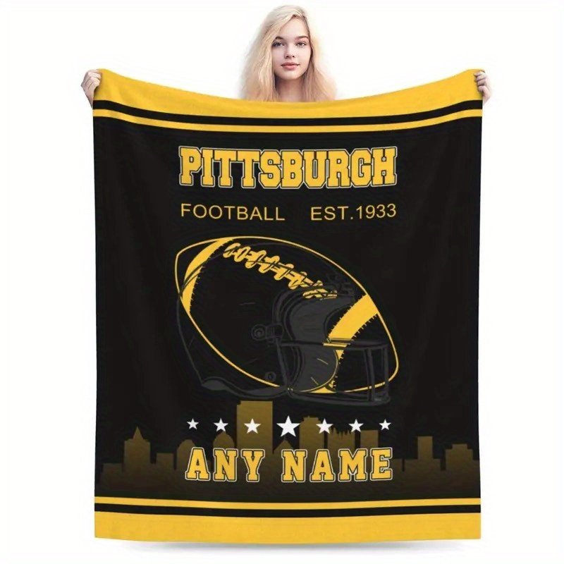 

Customizable Sports Team Fleece Throw Blanket, Knitted Polyester, Design, , Personalized Gift, 200-250 Gsm