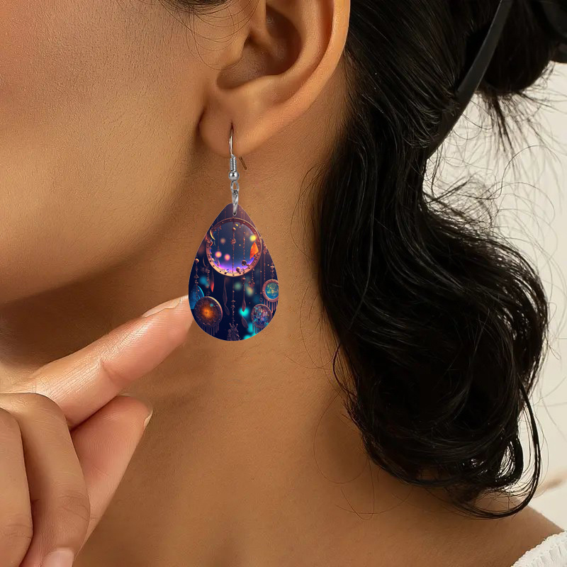 Women's Double-Sided Boho Style Teardrop Earrings, Trendy Gift