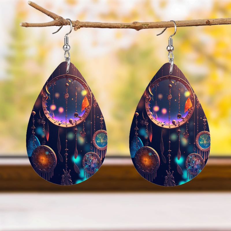 Women's Double-Sided Boho Style Teardrop Earrings, Trendy Gift
