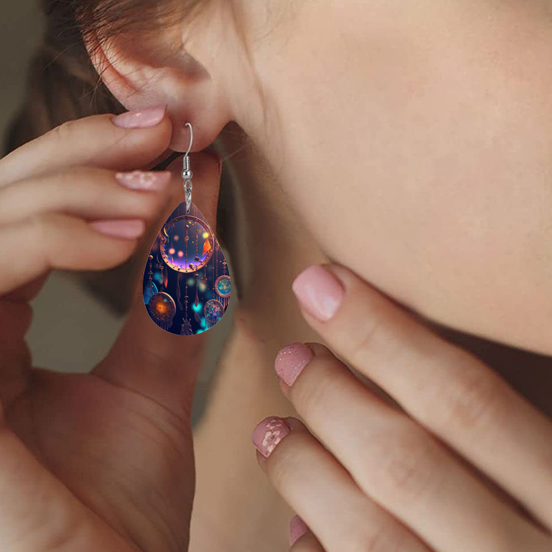 Women's Double-Sided Boho Style Teardrop Earrings, Trendy Gift