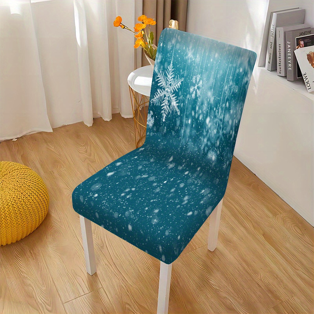 

2/4/6pcs Blue Print Chair Covers, Decor Gift, Creative Seat Covers, For Living Room Kitchen, Polyester Fabric, , , Machine Washable