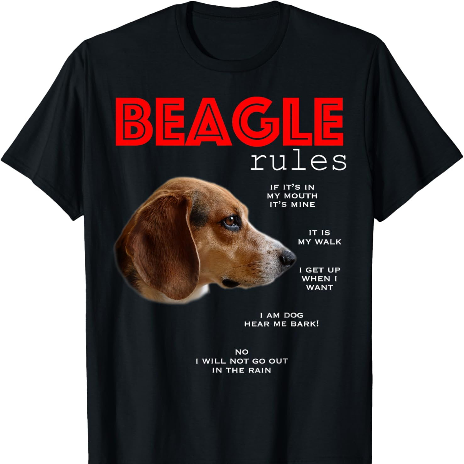 

Beagle Rules If In T-shirt Cotton Diymen's Soft Breathable Comfortable Casual Sports Halloween And Christmas Gifts