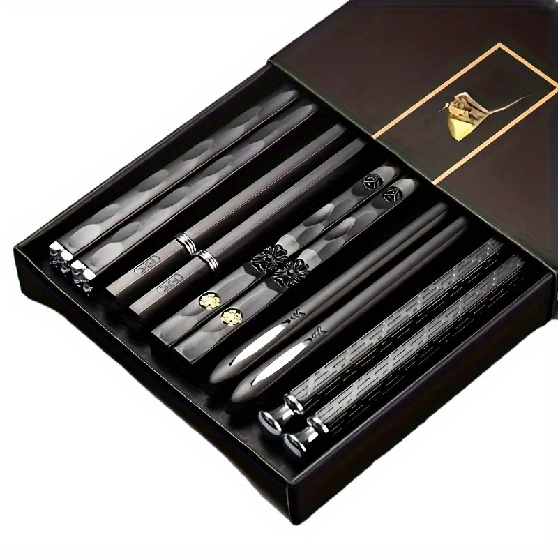 

5 Pairs Of High-end Luxury Plastics Chopstick Set - And Stylish Elderly Tableware - For Sushi And - Unique Dining Gift Dishwasher Safe Perfect Christmas