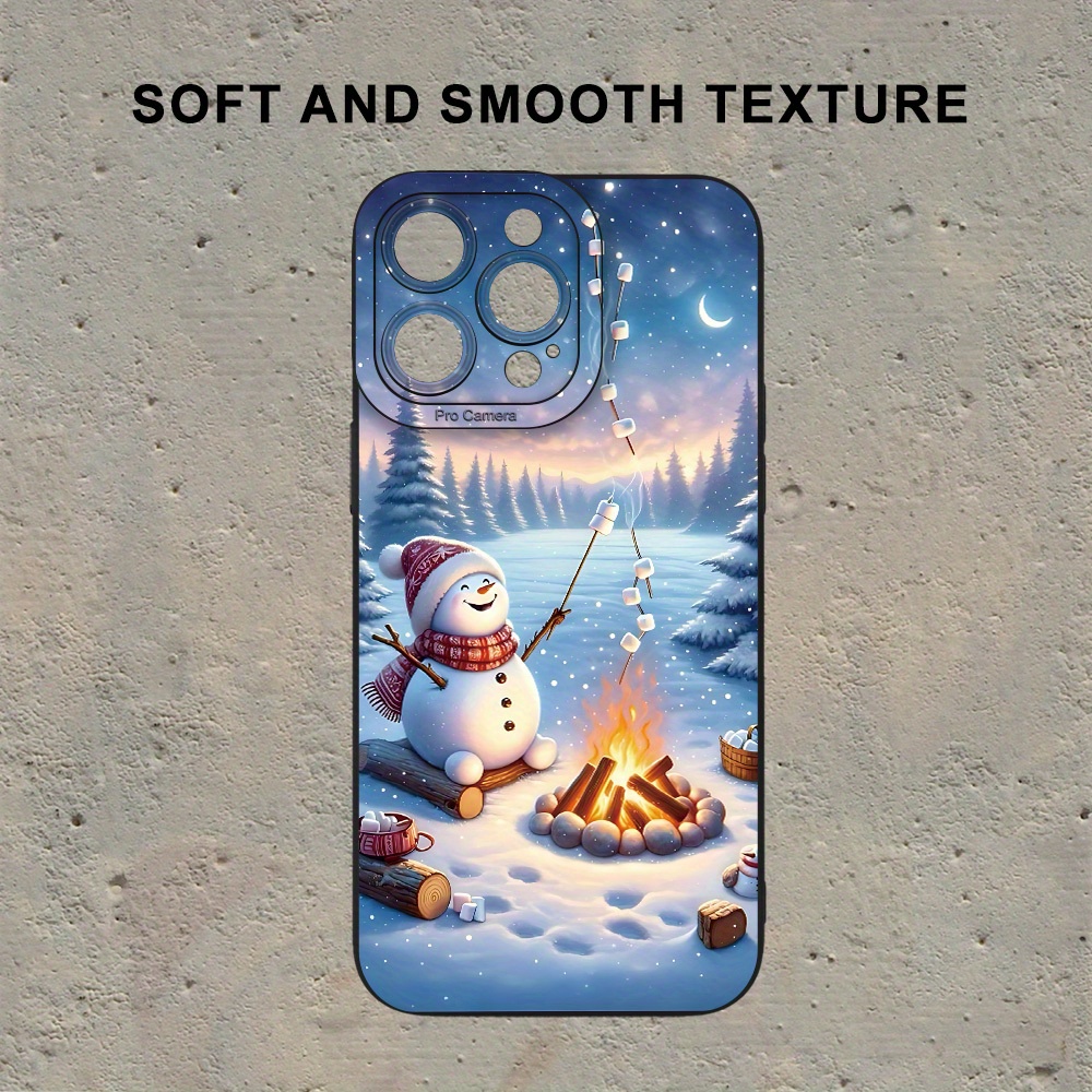 

A Caramelized Snowman Pattern Hot- Tpu Phone Suitable For 15 14 11 Xs Xr X 7 8 , For Christmas