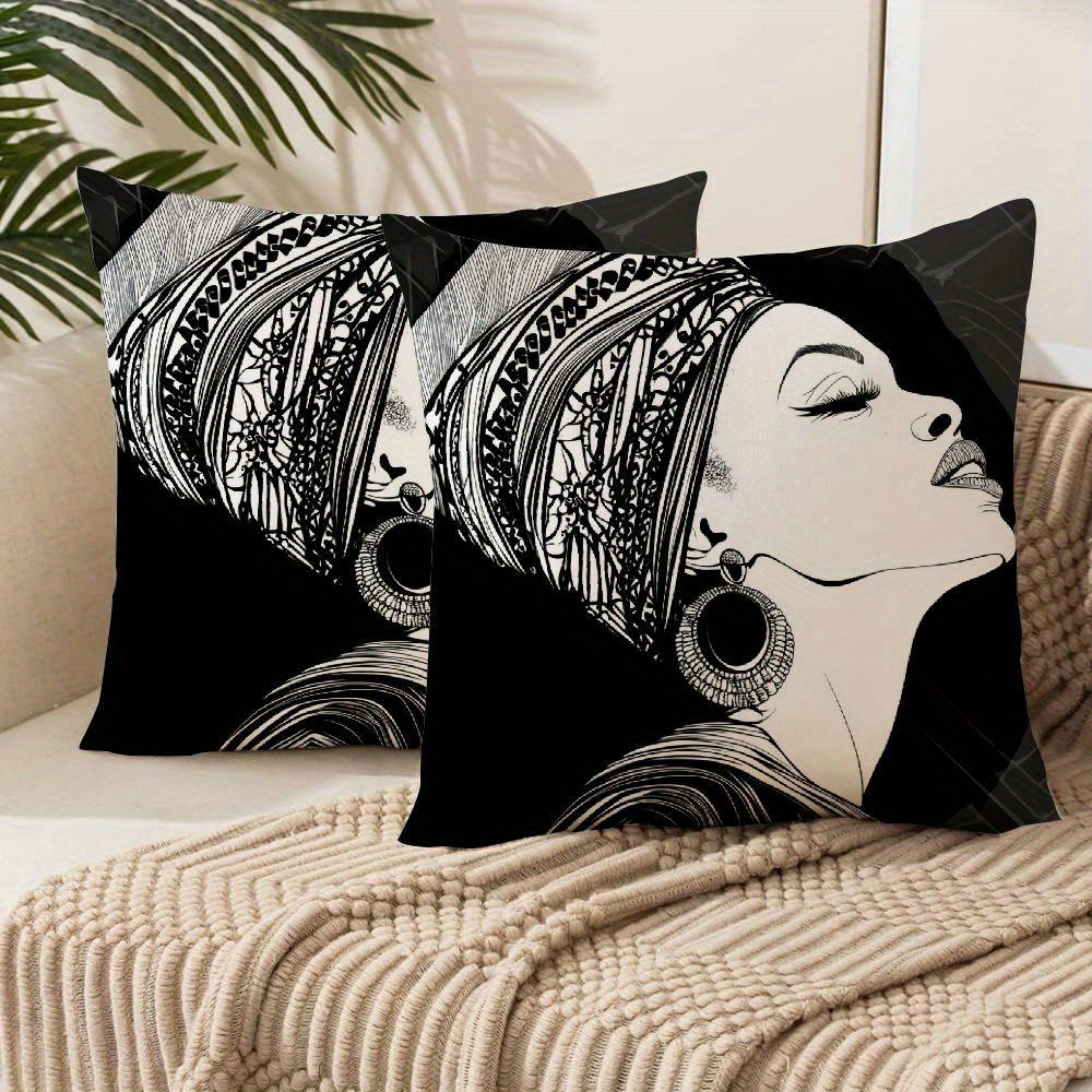 

2pcs Contemporary Pillow Covers, Short Plush Throw Pillows, Decorative Cushion Cases For Sofa, Living Room, Outdoor, Polyester, Zipper Closure, Machine Washable