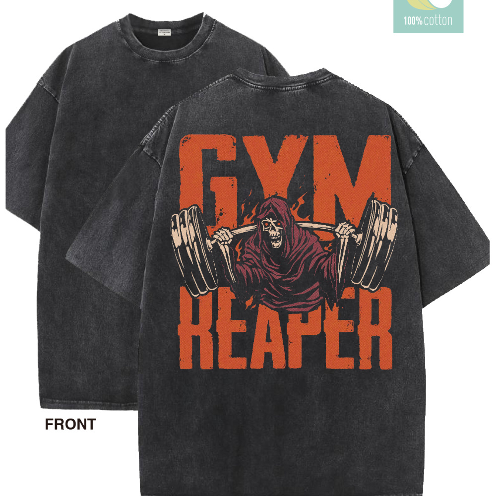 

Skeleton Weightlifting Grimreaper...stylish Men's Cotton Short Sleeve T-shirt, Comfortable And Breathable, And Casual Activities, Showcasing Your