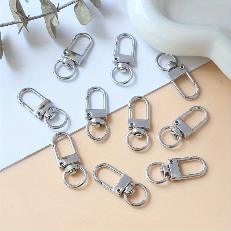 

10pcs Fashion U-shaped Clasps, Zinc Alloy Keychain Hooks, For , Key Rings, Phone Charms