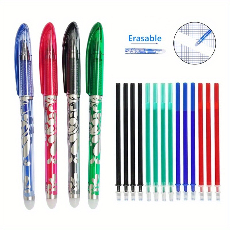 

23pcs, Ensemble de 23 Stylos Gel Effaçables - Pointe Fine de 0.5mm, Multicolore Bleu, Noir, Rouge, Vert, Stylo Gel à Écriture Douce, Convient pour les Fournitures de Bureau et Scolaires