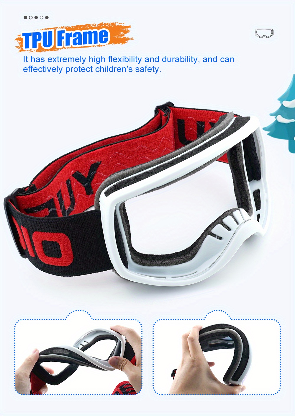 2025 Winter Children's Ski Glasses with Double-layer Lenses Suitable for Outdoor or Indoor Skiing.