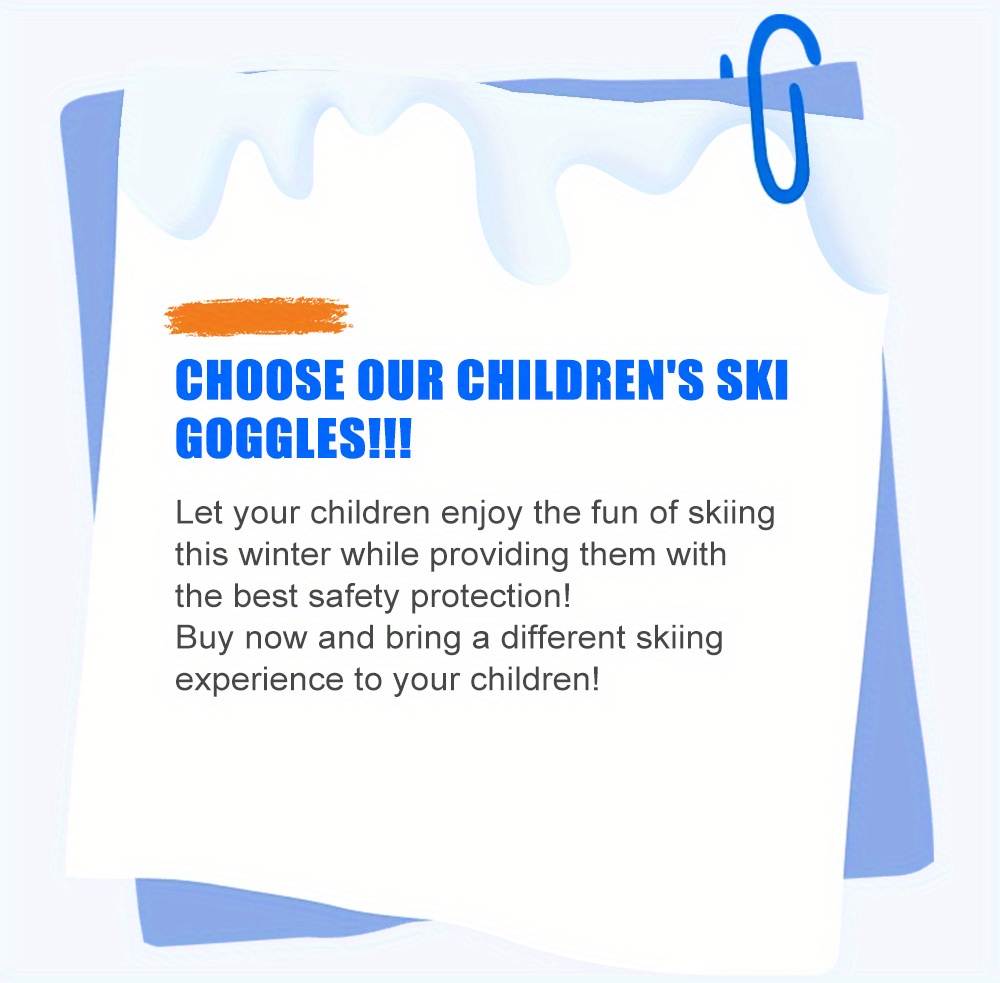 2025 Winter Children's Ski Glasses with Double-layer Lenses Suitable for Outdoor or Indoor Skiing.