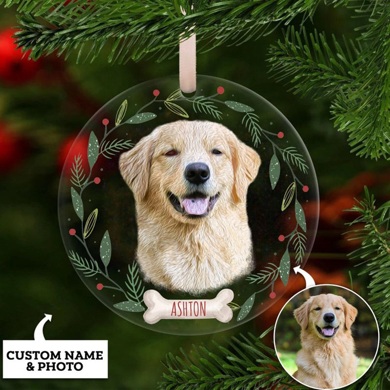 

Custom Pet Photo Ornament - Personalized Christmas Decor, Acrylic Keepsake For Holidays, Birthdays &