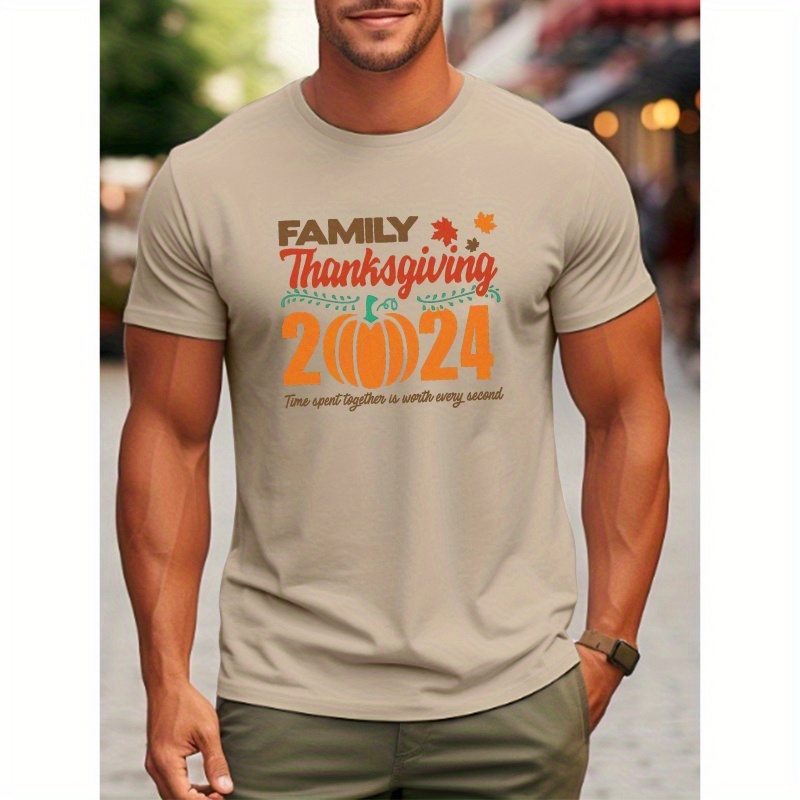 

Plus Size Men's Polyester T-shirt Thanksgiving 2024 Graphic, Short Sleeve Crew Neck Casual Tee, Slight Stretch Knit Fabric For Summer - Big & Tall Regular Fit Adult Tops