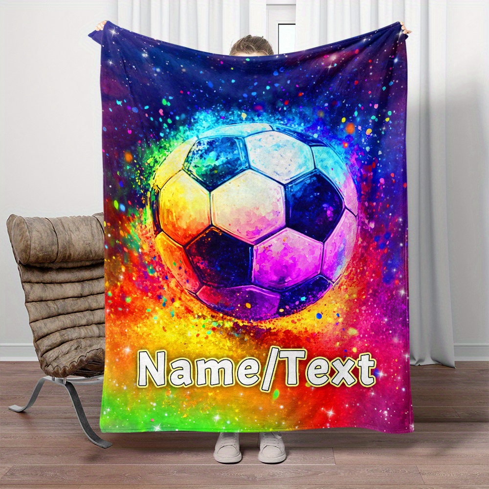 

1pc Customizable Name Flannel Blanket - , 100% , Blanket For Sofa, Bed, , , - -free, Featherless, Non-allergenic - For & Use