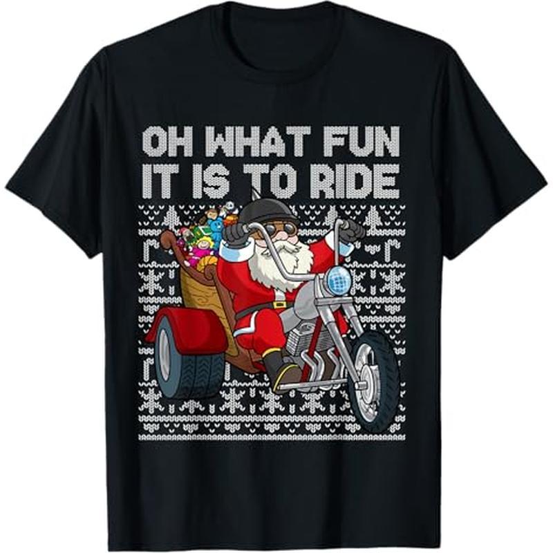 

Christmas Biker Santa Motorcycle To Ride T-shirt, 100% Cotton, Gift For Men Women Dad Mom Friends, S-xxxl, Black