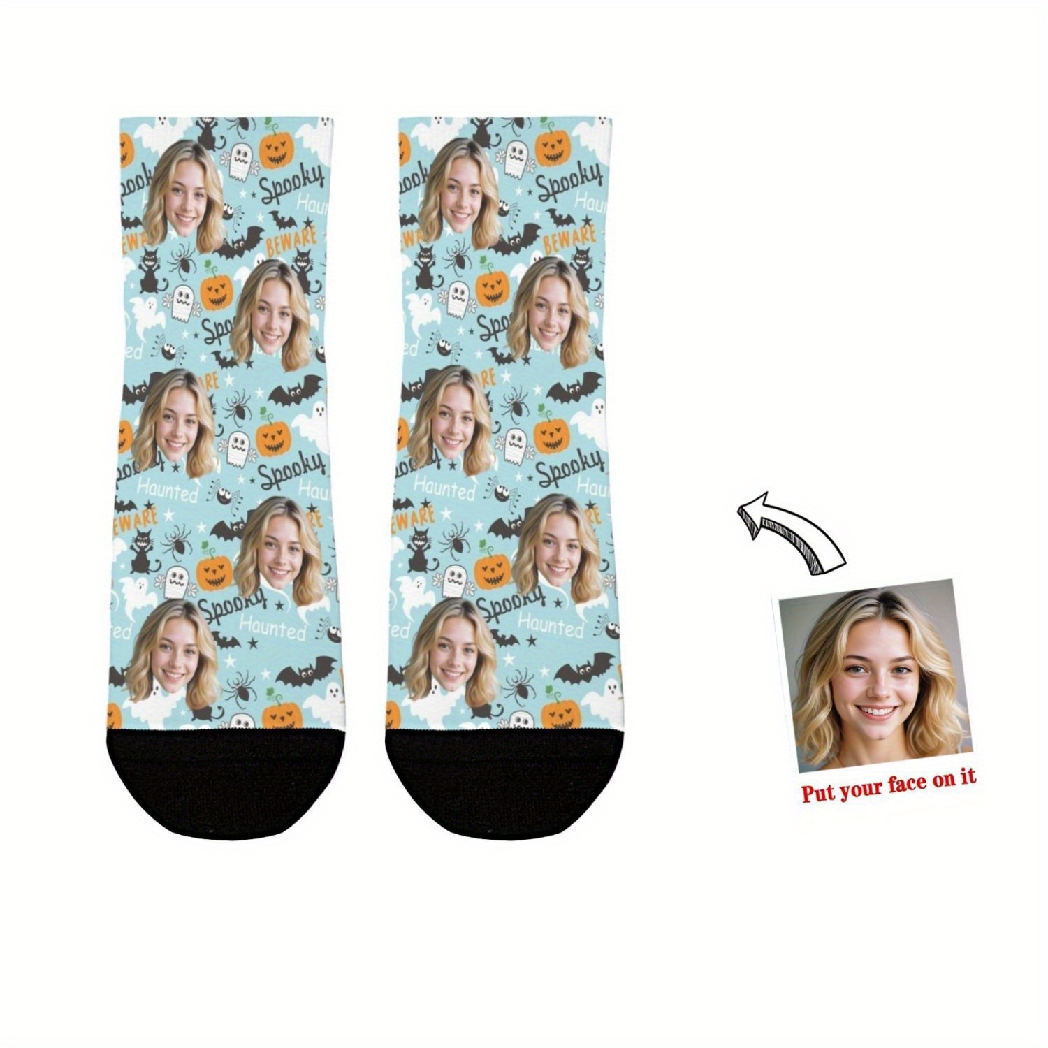 

Photo Socks, His Memorial Gift, Photo Gift, Personalized Funny Short Socks With Faces, Holiday Gift Short Socks