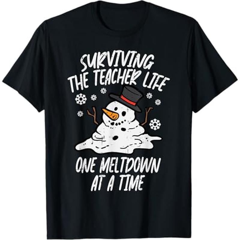 

Christmas Teacher Life Women Men T-shirt, 100% Cotton, Thanksgiving Christmas Gift For Men Women , S-xxxl, Black