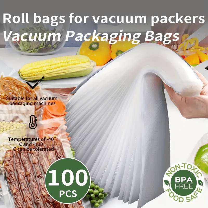 

-pack Bpa Free Vacuum Sealing Bags For Food - Plastic, Reusable, No Power Needed, For All Vacuum Packaging Machines, Safe For 40°c To °c Use